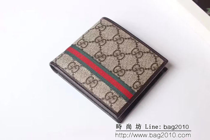 GUCCI古馳 經典款 織帶款 男士雙折皮夾 138042 WTG1835